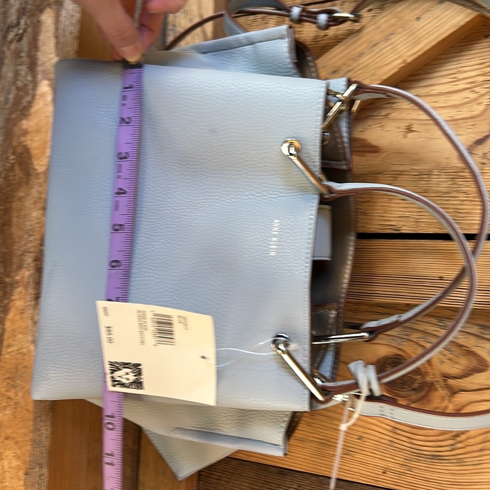 Blue Anne Klein Midi Satchel, crossbody or hand carry purse NWT - Picture 7 of 13